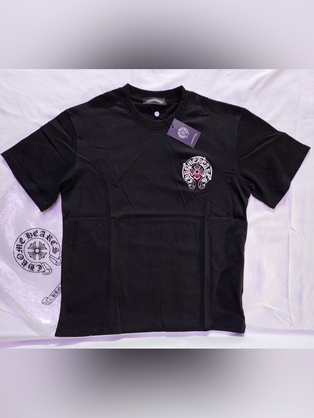 Chrome Hearts Black Graphic Pocket-Style Men’s T-Shirt